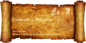Csákvári Mónika névjegykártya